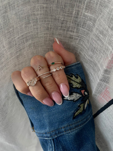 Bague Lettre - sur chaîne