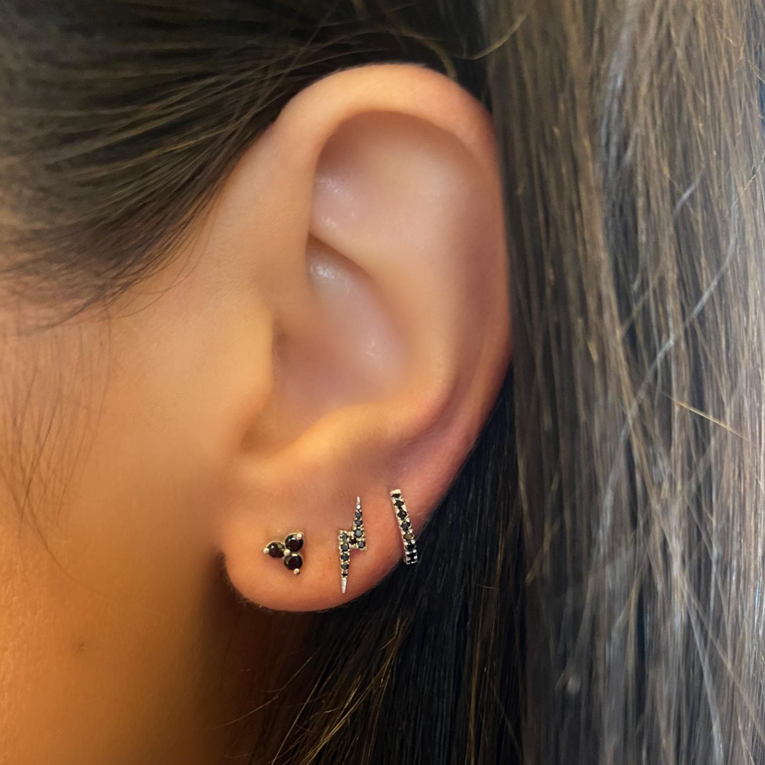 Boucles Anna Black Diamonds 8 mm